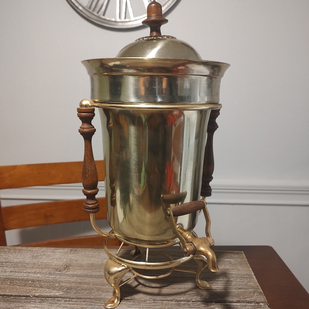 Old brass coffee urn